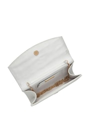 Lotus White Clutch Bag with Chain - Image 3 of 4