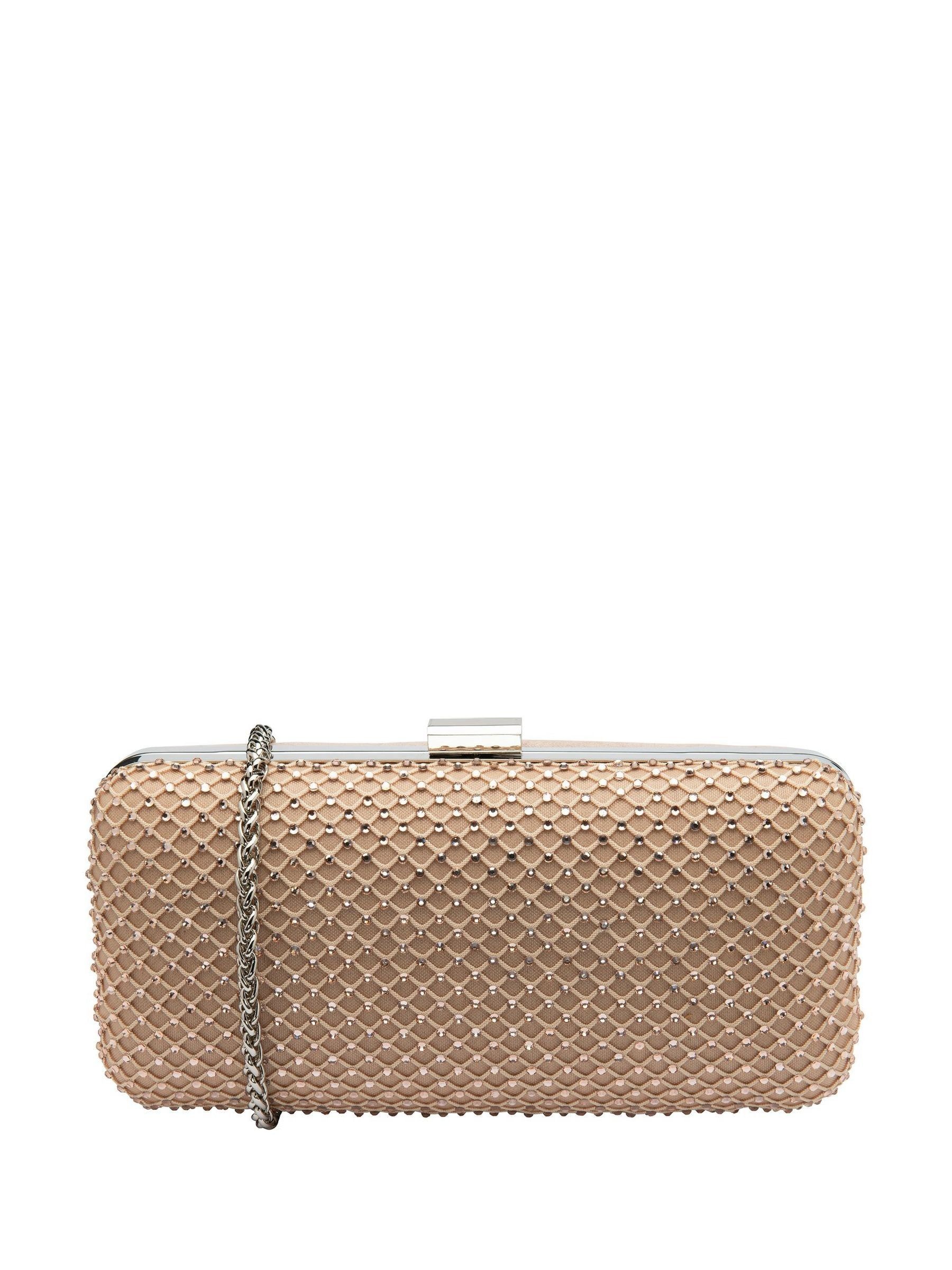 Lotus Nude Clutch Bag with Chain