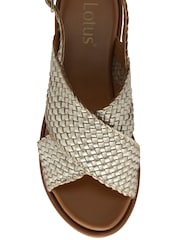 Lotus Gold Leather Slingback Sandals - Image 4 of 4