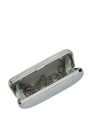 Lotus Silver Clutch Bag with Chain - Image 3 of 4