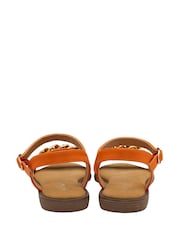 Lotus Orange Flat Ankle Strap Sandals - Image 3 of 4