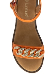 Lotus Orange Flat Ankle Strap Sandals - Image 4 of 4