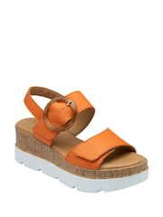 Lotus Orange Flatform Sandals - Image 1 of 4