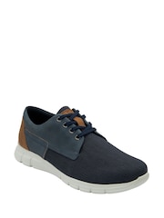 Lotus Blue Leather Lace-Up Casual Shoes - Image 1 of 4