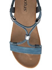 Lotus Blue Slip-On Open Toe Sandals - Image 4 of 4