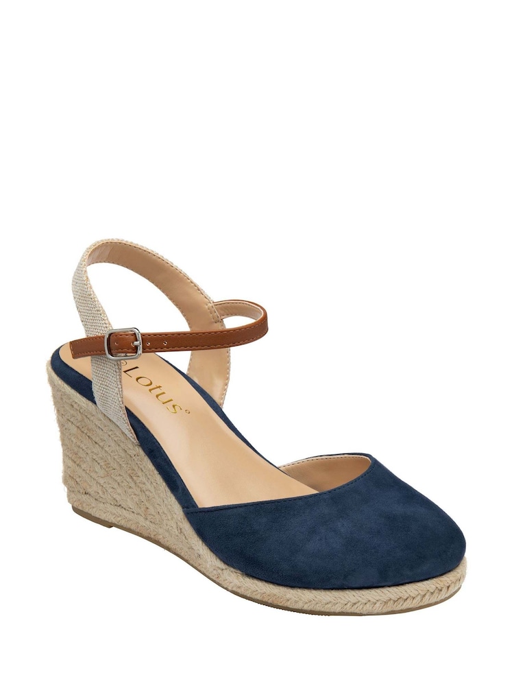 Lotus Blue Espadrille Wedges Shoes - Image 1 of 4