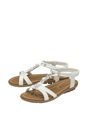 Lotus White Slip-Ons Flat Sandals - Image 2 of 4