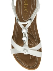 Lotus White Slip-Ons Flat Sandals - Image 4 of 4