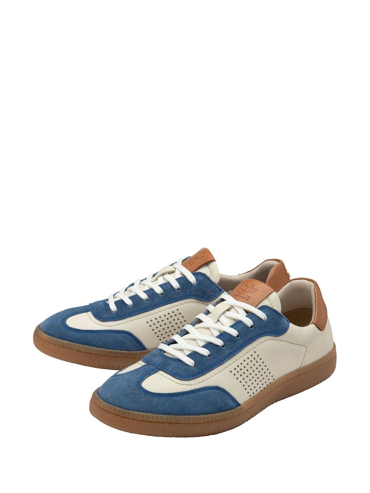 Lotus Blue Leather and Suede Trainers - Image 2 of 4