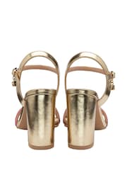 Lotus Gold Open Toe Heeled Sandals - Image 3 of 4