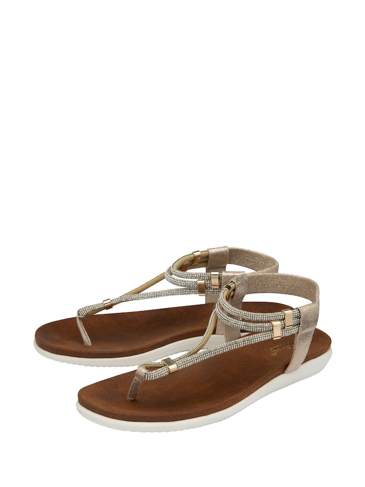 Lotus Gold Toe Post Sandals - Image 2 of 4