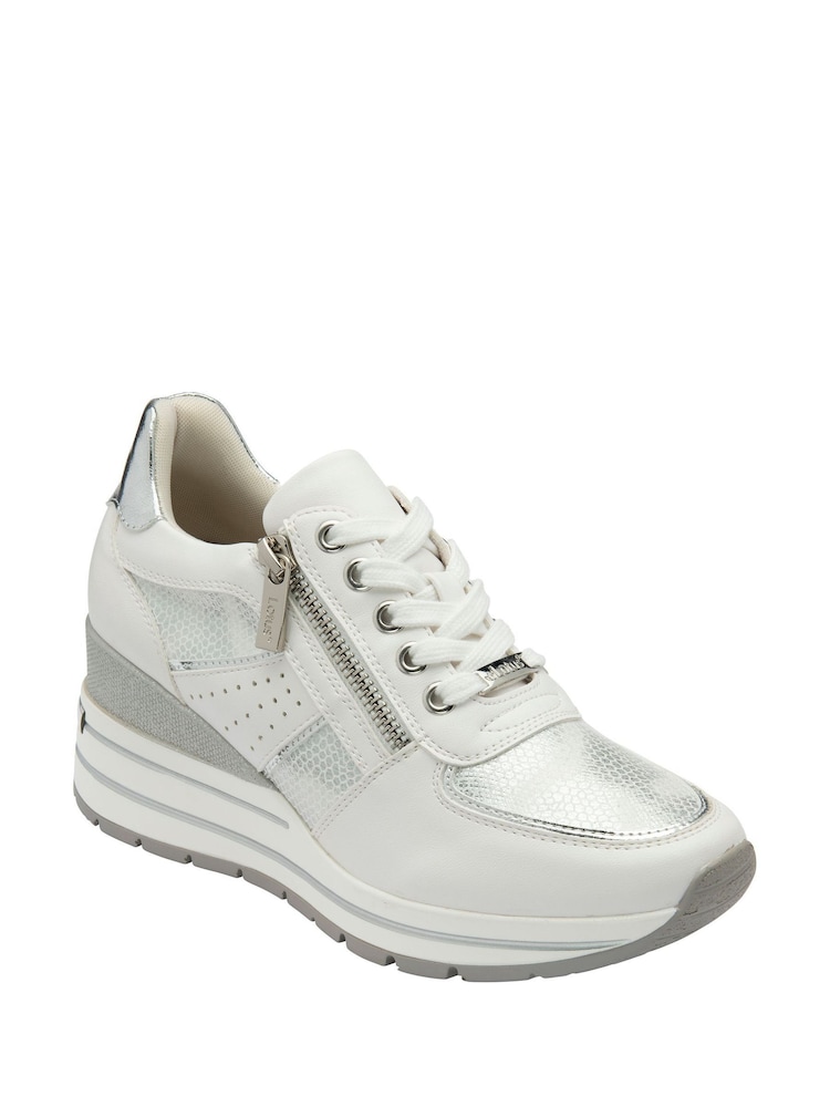 Blanco - Lotus Zip-Up Fashion Trainers - Imagen 1 de 4