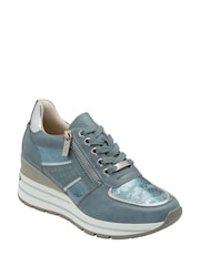 Azul - Lotus Zip-Up Fashion Trainers - Imagen 1 de 4
