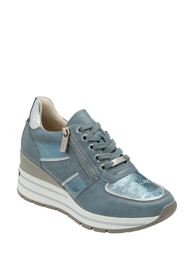 Azul - Lotus Zip-Up Fashion Trainers - Imagen 1 de 4