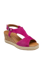 Lotus Pink Wedge Espadrille Sandals - Image 1 of 4