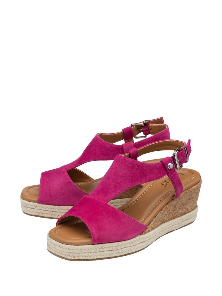 Lotus Pink Wedge Espadrille Sandals - Image 2 of 4