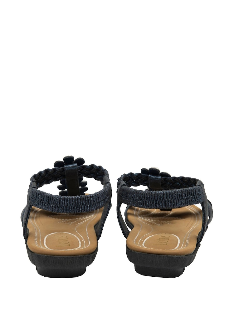 Lotus Blue Flat Slip-On Sandals - Image 3 of 4