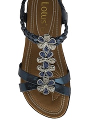 Lotus Blue Flat Slip-On Sandals - Image 4 of 4