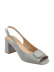 Lotus Grey Peep Toe Court Shoes - Image 1 of 4
