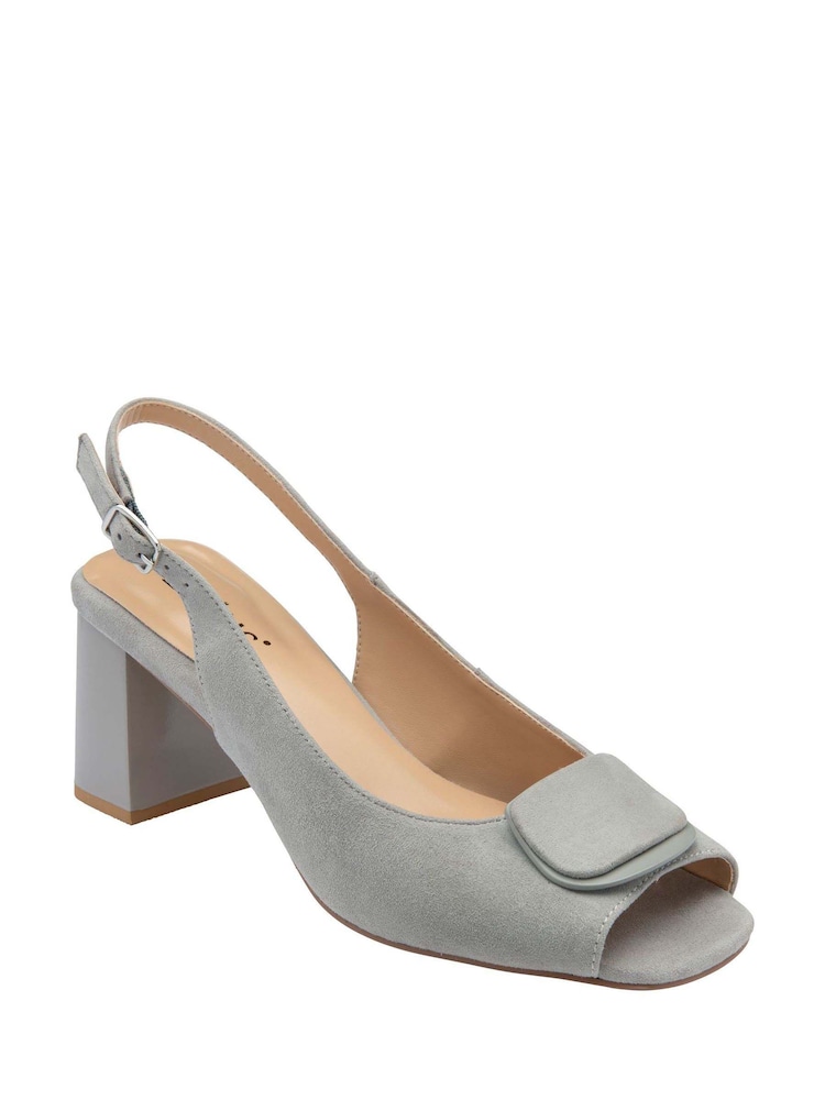 Lotus Grey Peep Toe Court Shoes - Image 1 of 4