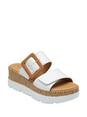 Lotus White Leather Mules Sandals - Image 1 of 4