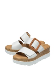 Lotus White Leather Mules Sandals - Image 2 of 4