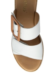 Lotus White Leather Mules Sandals - Image 4 of 4