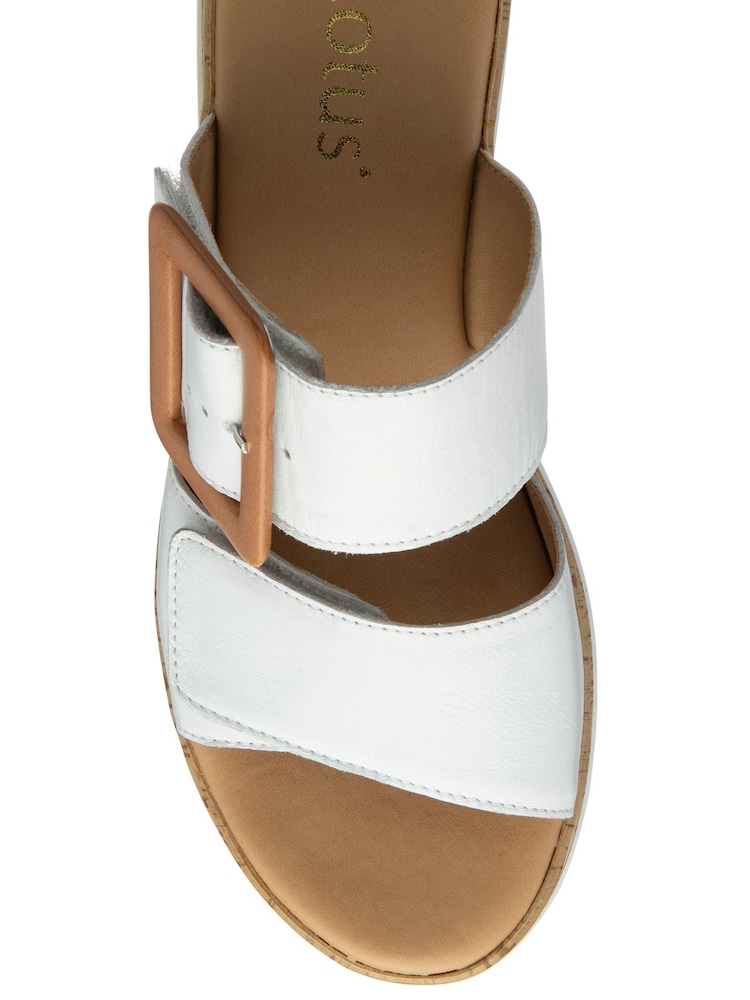 Lotus White Leather Mules Sandals - Image 4 of 4