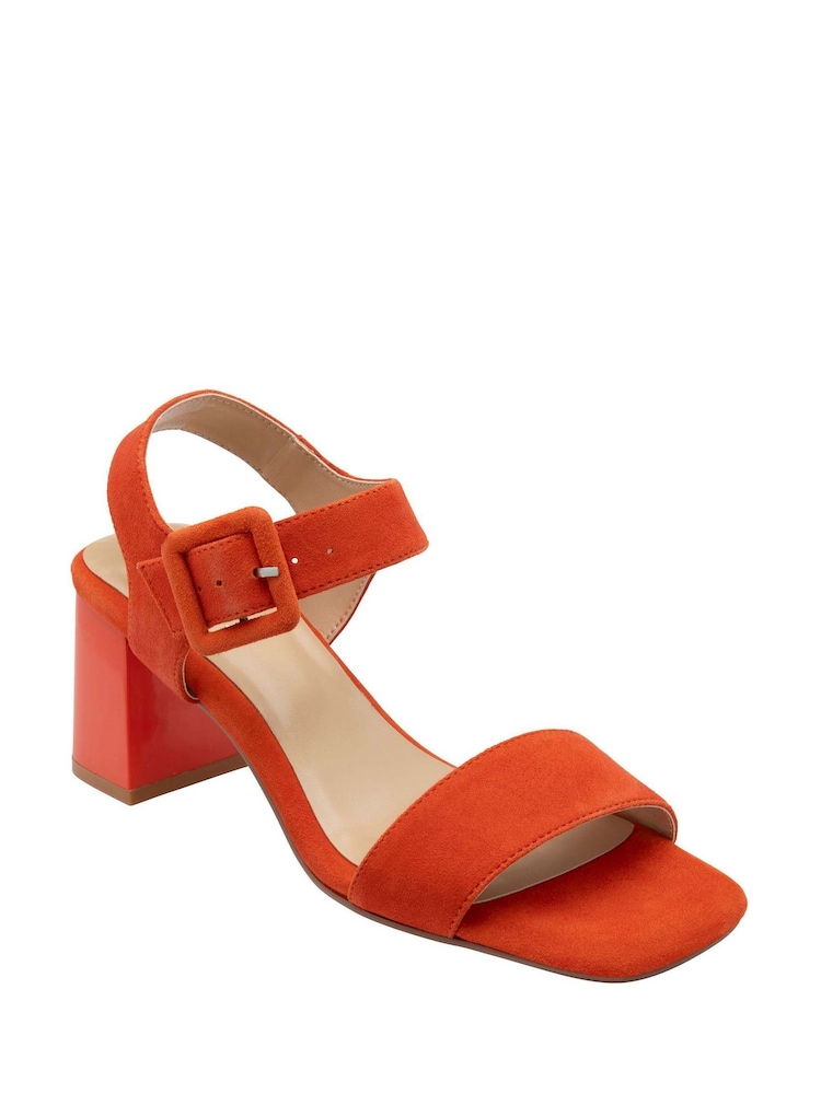 Naranja - Lotus Suede Heeled Sandals - Imagen 1 de 4 Naranja - Lotus Suede Heeled Sandals - Imagen 1 de 4