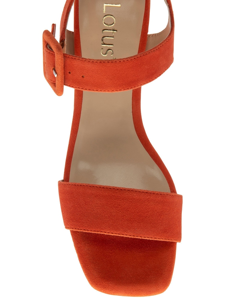 Naranja - Lotus Suede Heeled Sandals - Imagen 4 de 4 Naranja - Lotus Suede Heeled Sandals - Imagen 4 de 4
