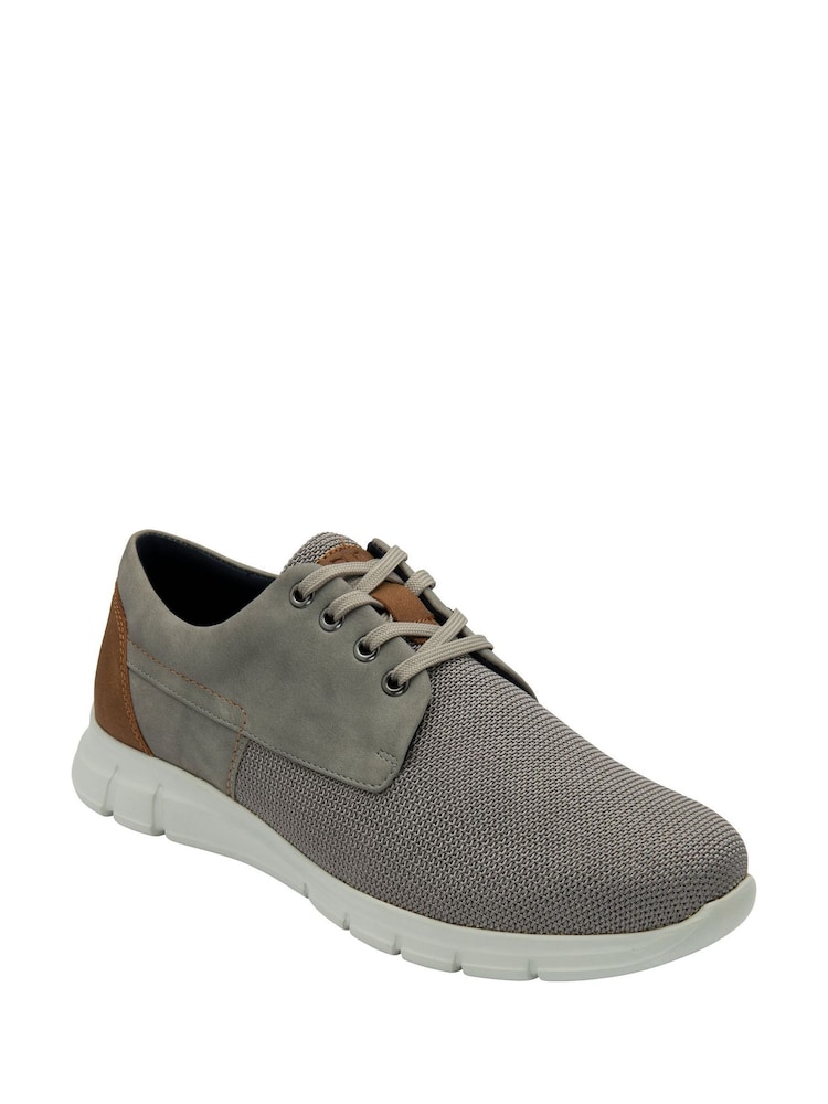Lotus Grey Leather Lace-Up Casual Shoes - Image 1 of 4