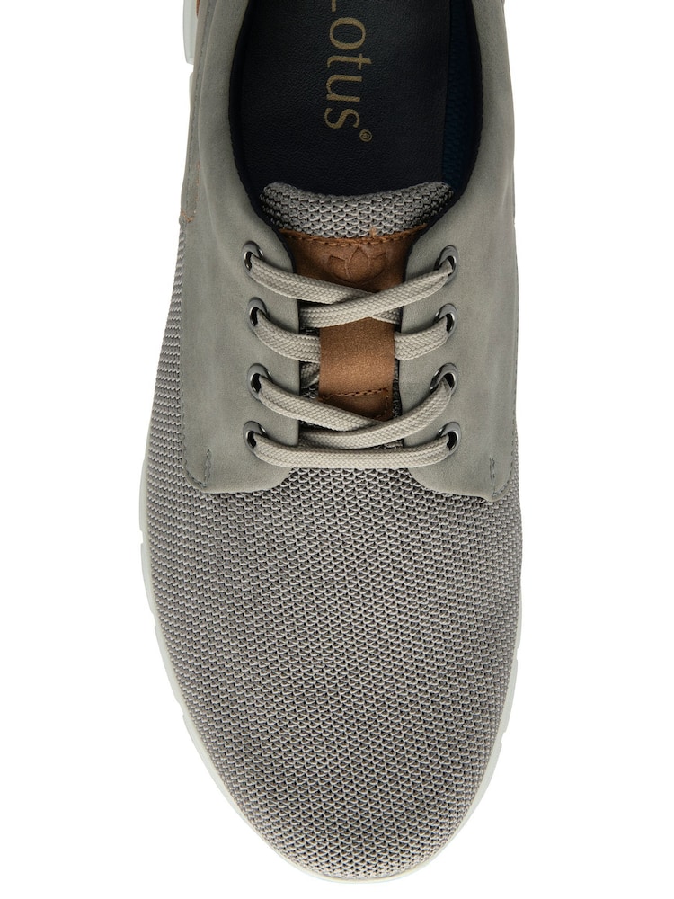 Lotus Grey Leather Lace-Up Casual Shoes - Image 4 of 4