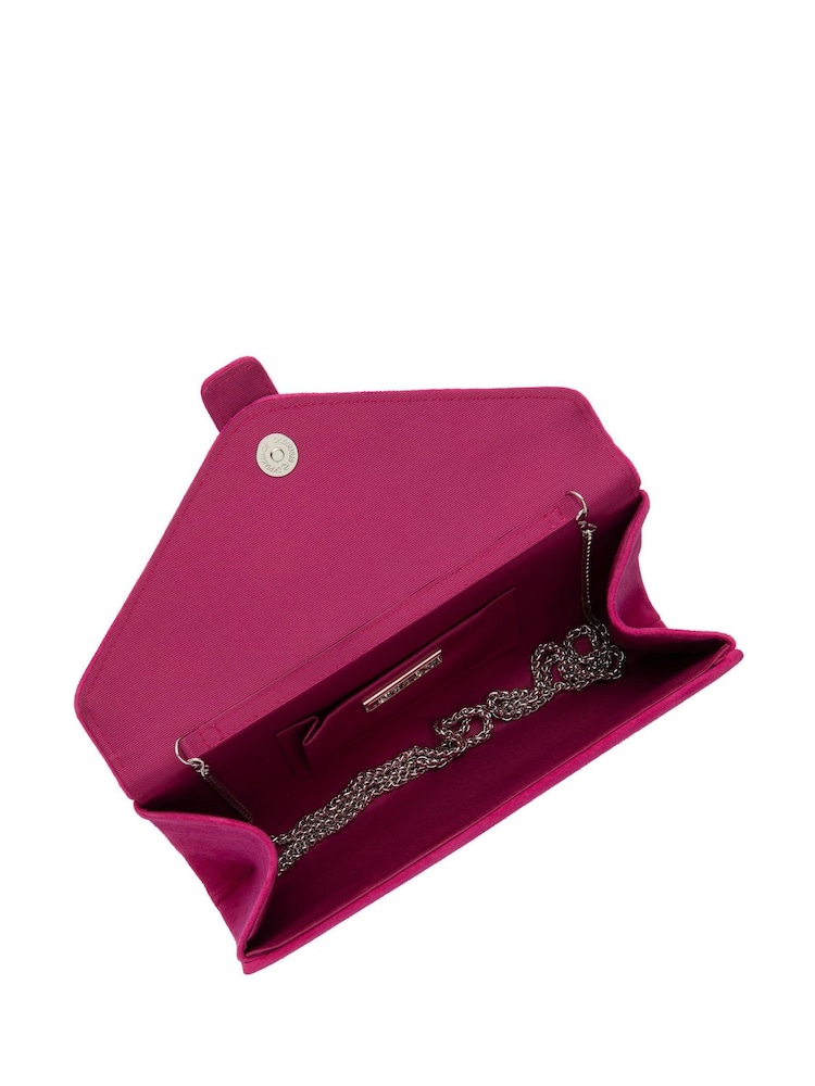Pink - Lotus Clutch-Tasche mit Kette - Bild 4 von 4