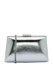 Silber - Lotus Clutch-Tasche mit Kette - Bild 1 von 4