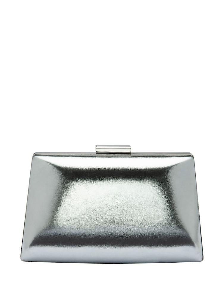 Silber - Lotus Clutch-Tasche mit Kette - Bild 2 von 4