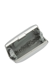 Silber - Lotus Clutch-Tasche mit Kette - Bild 3 von 4