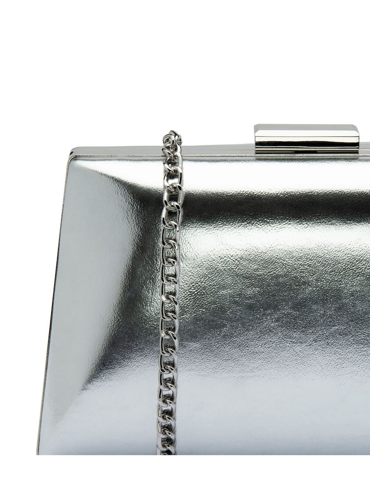Silber - Lotus Clutch-Tasche mit Kette - Bild 4 von 4