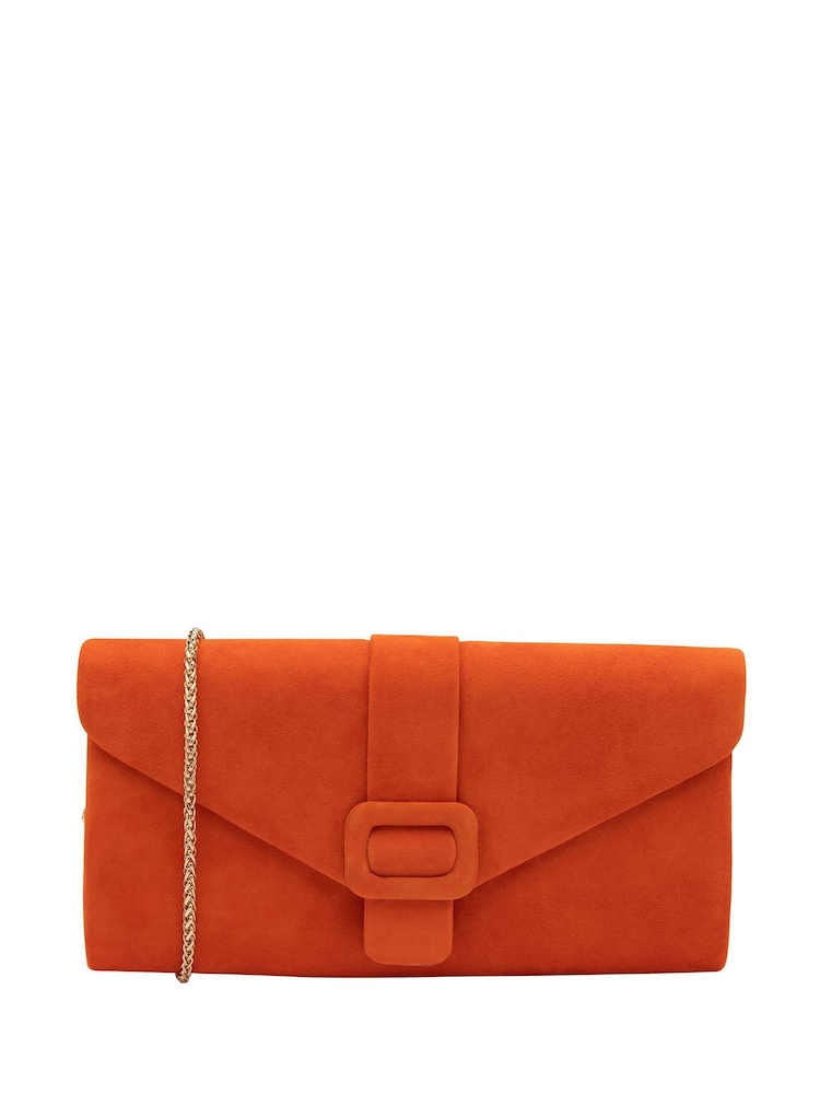 Orange - Lotus Clutch-Tasche mit Kette - Bild 1 von 4