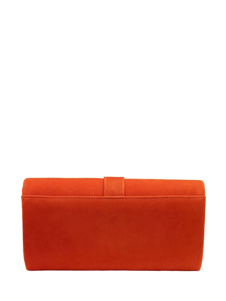 Orange - Lotus Clutch-Tasche mit Kette - Bild 2 von 4