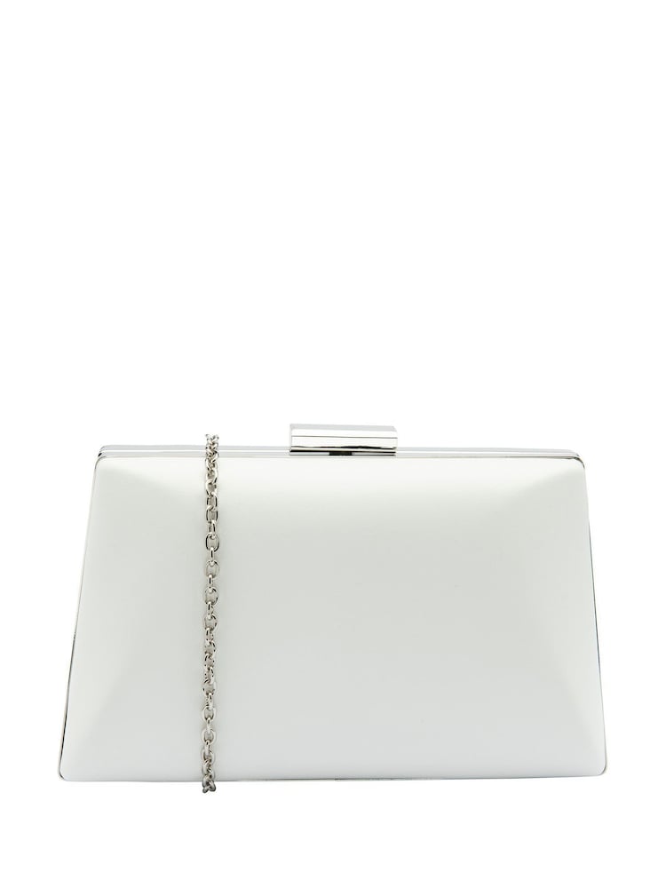 Weiß - Lotus Clutch-Tasche mit Kette - Bild 1 von 4