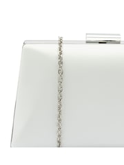 Weiß - Lotus Clutch-Tasche mit Kette - Bild 4 von 4