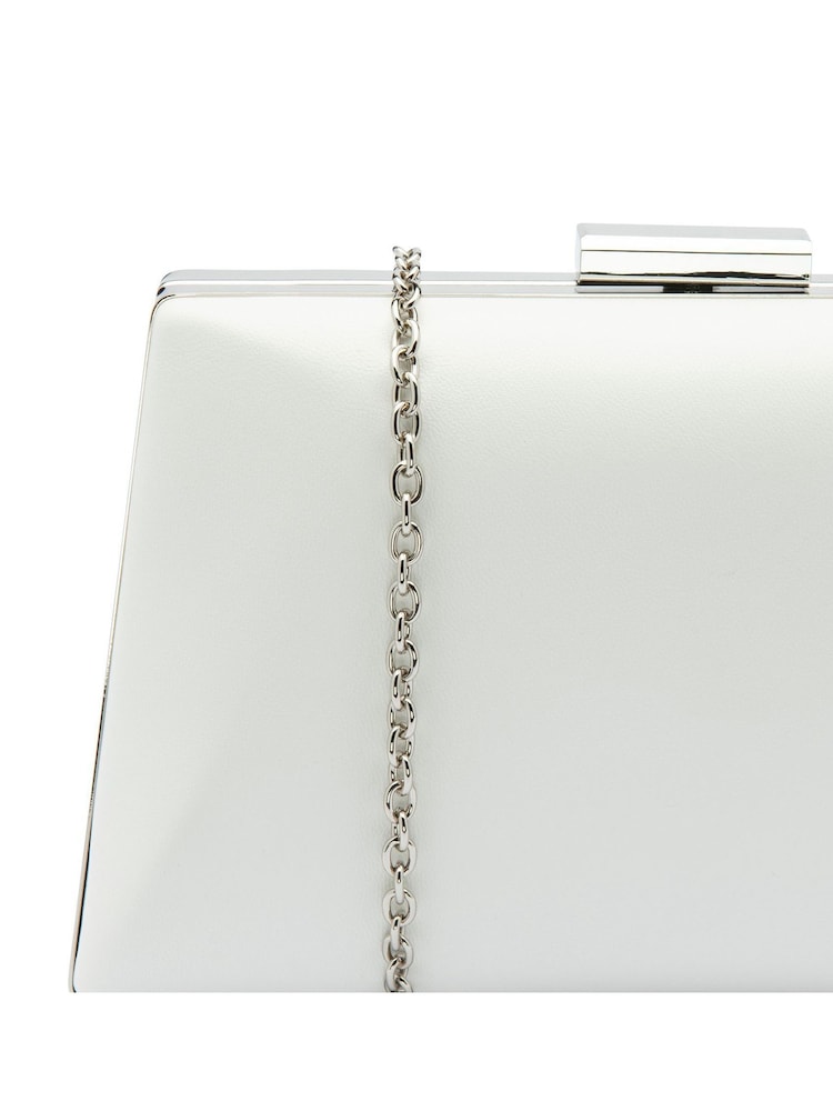 Weiß - Lotus Clutch-Tasche mit Kette - Bild 4 von 4