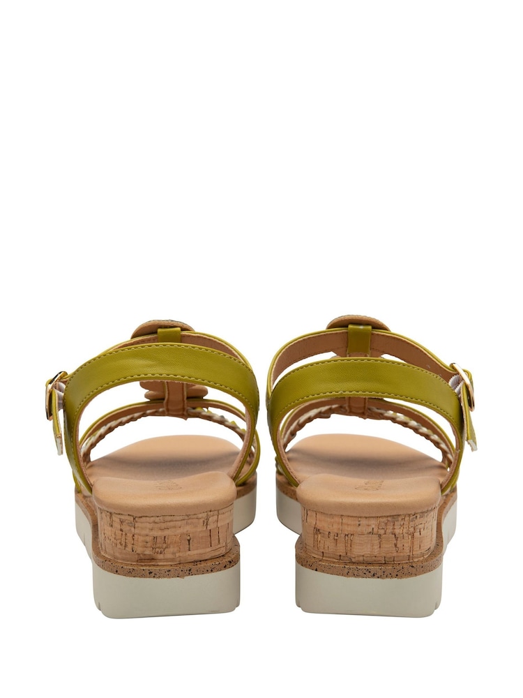 Lotus Green Open Toe Sandals - Image 3 of 4