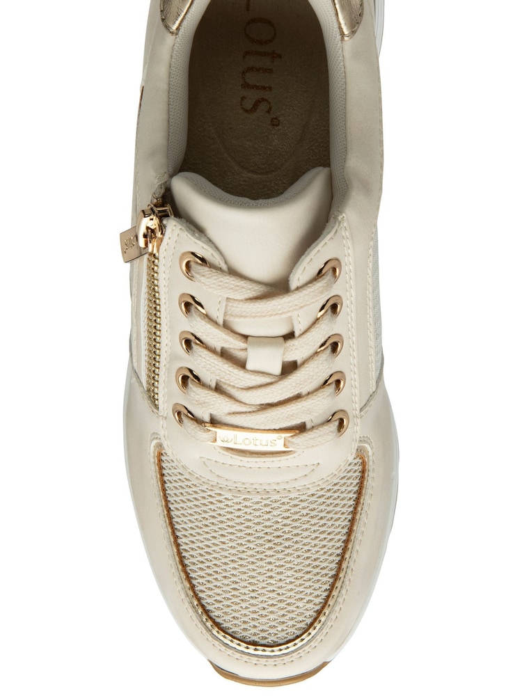 Natural - Lotus Zip-Up Fashion Trainers - Imagen 4 de 4
