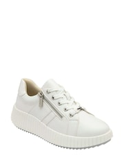 Blanco - Lotus Zip-Up Fashion Trainers - Imagen 1 de 4