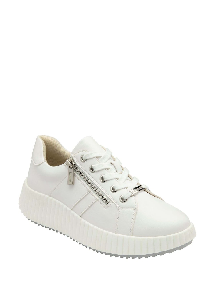 Blanco - Lotus Zip-Up Fashion Trainers - Imagen 1 de 4