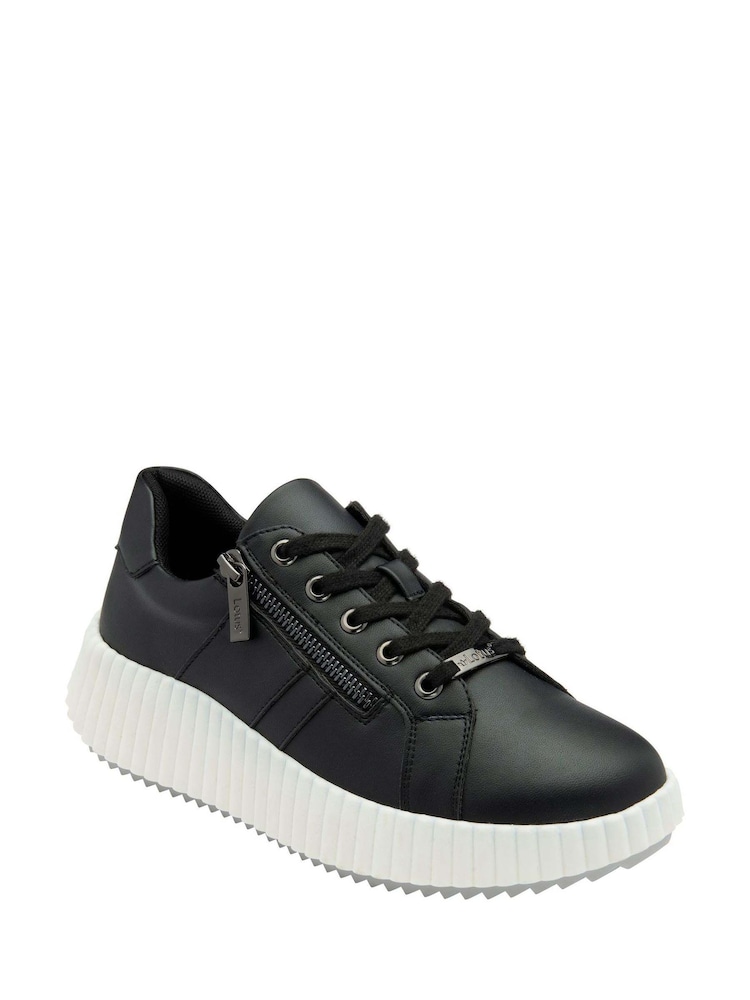 Negro - Lotus Zip-Up Fashion Trainers - Imagen 1 de 4