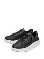 Negro - Lotus Zip-Up Fashion Trainers - Imagen 2 de 4
