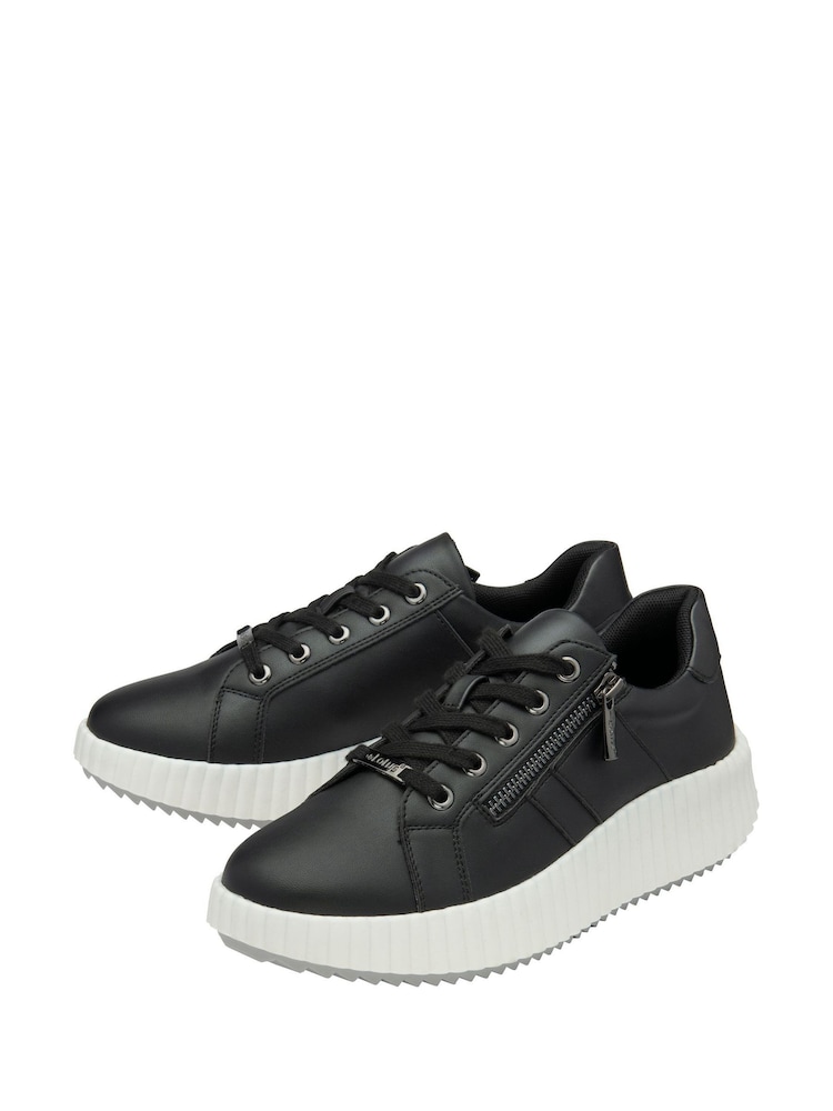 Negro - Lotus Zip-Up Fashion Trainers - Imagen 2 de 4