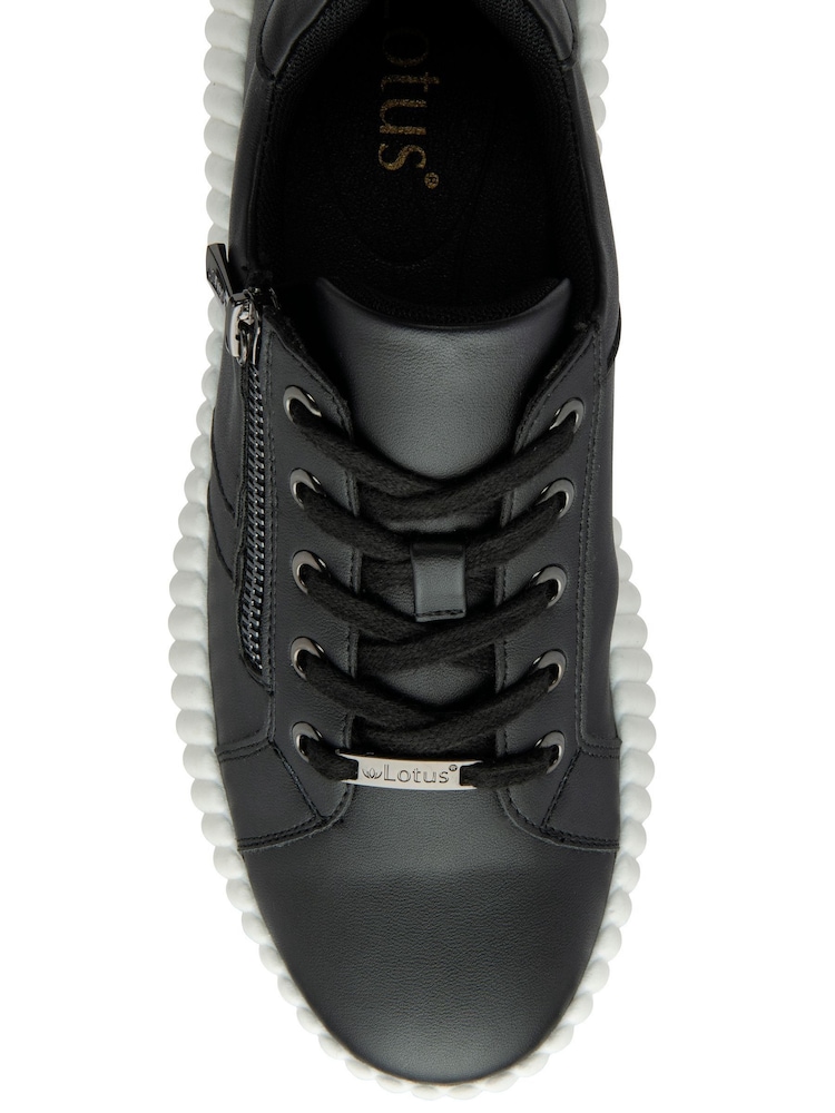 Negro - Lotus Zip-Up Fashion Trainers - Imagen 4 de 4